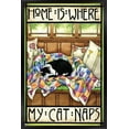 thumbnail image 1 of Meredith Dillman - Home Is Where My Cat Naps Wall Poster, 14.725" x 22.375" Framed, 1 of 5