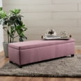 thumbnail image 1 of Meredith Noble House Chic Modern Fabric Storage Ottoman Bench, Light Lavender, 1 of 4