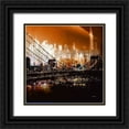 thumbnail image 1 of Mereditt.f  12x12 Black Ornate Wood Framed with Double Matting Museum Art Print Titled - Brooklyn Bridge by Night, 1 of 4