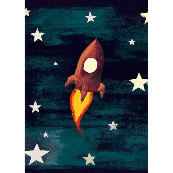 Merel Takken - Rocket Love Print Wall Art, Modern Wall Decor For Living Room Bedroom, 16x24 UNFRAMED