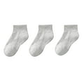 thumbnail image 1 of ZACPNCV 3PC Boys and Girls Low Cut Cotton Socks Short Tube Kids Seamless School Socks Gray 9-12 Years, 1 of 4
