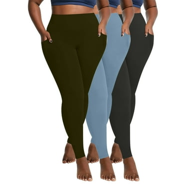 ZACPNCV 3PC High Waisted Yoga Pants Leggings for Women Velvet Large Size Winter Warm Pocket Quick Drying Tight Elastic Yoga Pants Multicolor