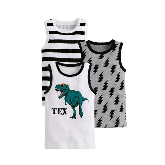 ZACPNCV 3PC Toddler Tank Top Kids Undershirts Cotton Cartoon Prints Sleeveless Vest for Girls Boys Summer Vest White 4-5 Years