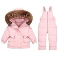 thumbnail image 1 of ZACPNCV Baby Boy Snowsuit Winter Clothes Toddler Snow Pants and Jacket Bib Pants Kids Girls Coats Pink 12-18 Months, 1 of 8