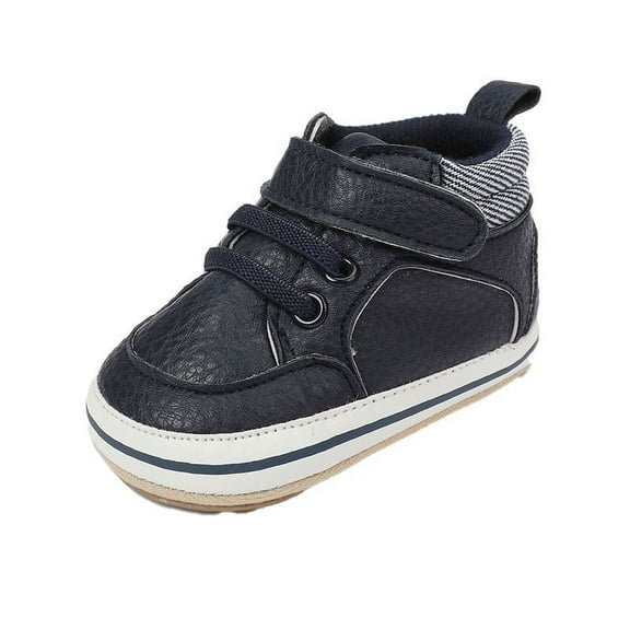 ZACPNCV Baby Boys Girls High Top Sneakers Soft Soles Non Slip Infant Ankle Shoes Toddler Prewalker Crib Shoes Black 3-6 Months