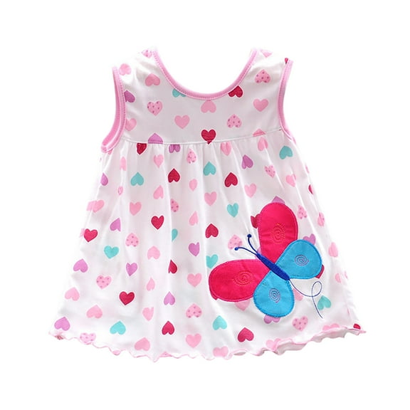 ZACPNCV Baby Girl Dress Toddler Girl Summer Clothes Infant Sleeveless Dress Flower Sundress Cute Dresses for Girl Multicolor 0-2 Years