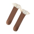 thumbnail image 1 of ZACPNCV Baby Girls Solid Color Cotton Socks With Large Lace And A Middle Tube Socks Coffee 5-8 Years, 1 of 4