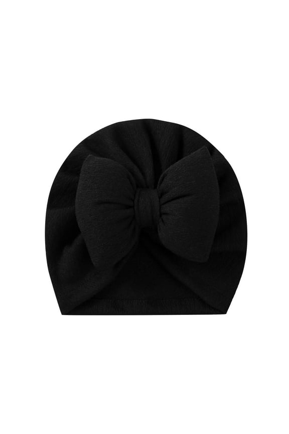 Baby Knitted Hairbands Solid Color Bow Flower Girls Hairbands Black Free Size