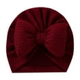 thumbnail image 1 of ZACPNCV Baby Knitted Hairbands Solid Color Bow Flower Girls Hairbands Burgundy Free Size, 1 of 3