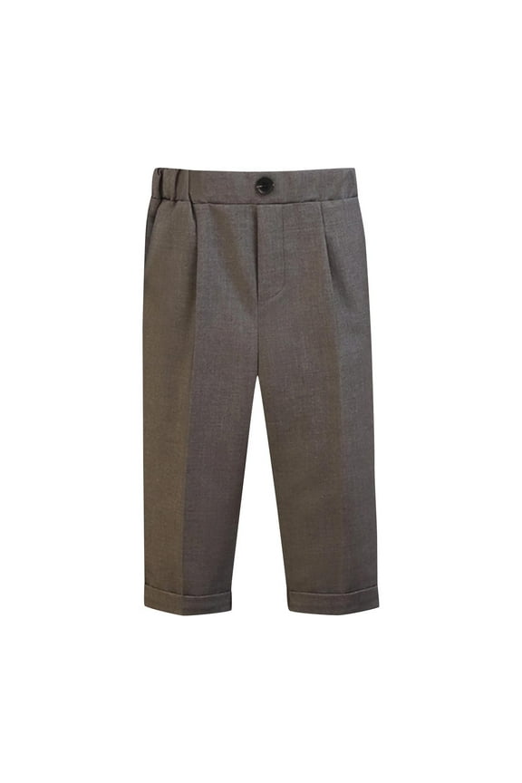 Baby Single and Toddler Boys Stretch Skinny Chino Pants Solid Color Stripe School Uniform Pants Trousers Gray 12-18 Months