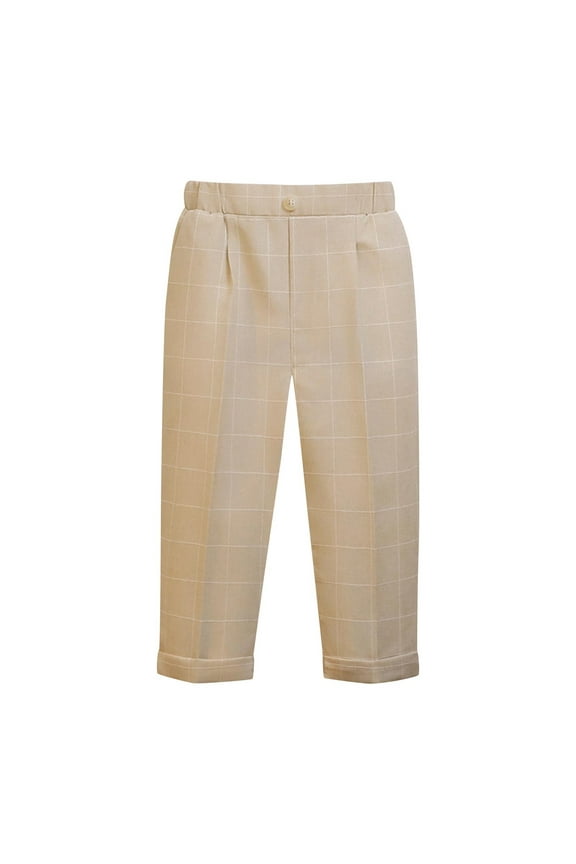 Baby Single and Toddler Boys Stretch Skinny Chino Pants Solid Color Stripe School Uniform Pants Trousers Khaki 2-3 Years