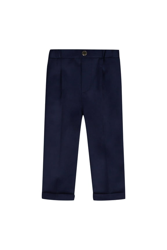 Baby Single and Toddler Boys Stretch Skinny Chino Pants Solid Color Stripe School Uniform Pants Trousers Navy 3-4 Years