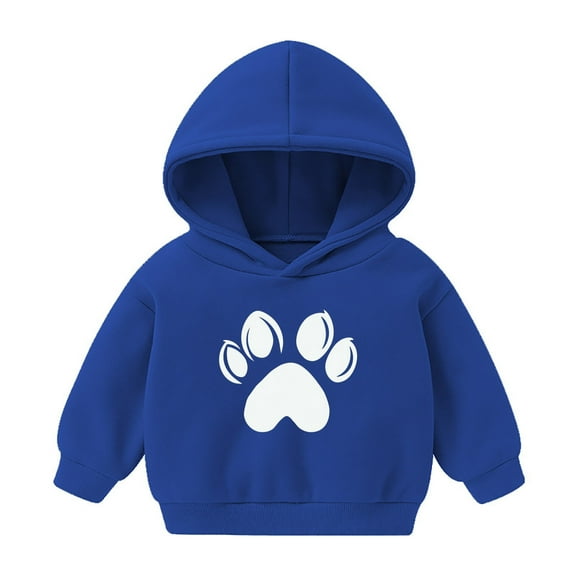 ZACPNCV Baby Zip up Hoodies Fleece Lined Jacket Boys Girls Long Sleeve Hooded Sweatshirts for Kids Blue 5-6 Years