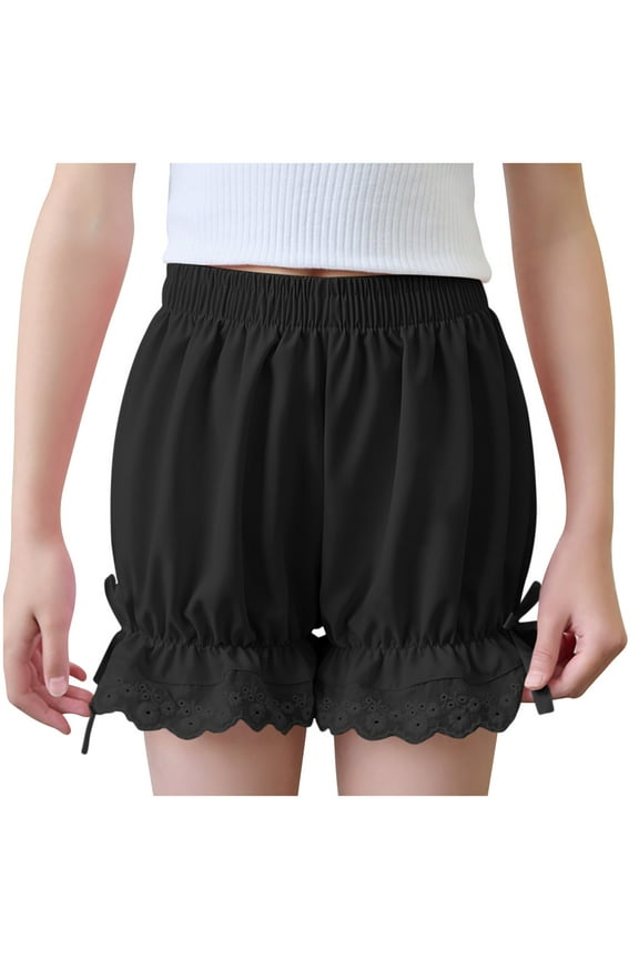 Bloomers for Girls Ruffle Boomers Shorts Kids Pantaloons Pumpkin Shorts Black 12-13 Years