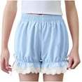 thumbnail image 1 of ZACPNCV Bloomers for Girls Ruffle Boomers Shorts Kids Pantaloons Pumpkin Shorts Blue 8-9 Years, 1 of 8