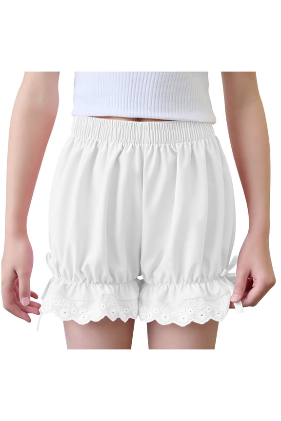 Bloomers for Girls Ruffle Boomers Shorts Kids Pantaloons Pumpkin Shorts White 14-15 Years