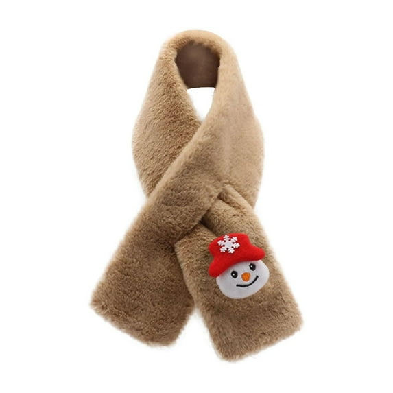 ZACPNCV Boys And Girls' Scarves For Christmas Cute Thick And Warm Scarves Khaki