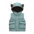 thumbnail image 1 of Meresysid Boys Girls Toddler Baby Vest Jacket Fall And Winter Fleece Thickening Vest Coat Light Blue, 1 of 6