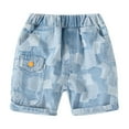 thumbnail image 1 of ZACPNCV Boys Shorts Cartoon Printed Elastic Waisted Shorts Kids Summer Casual Shorts with Pocket Light Blue 4-5 Years, 1 of 4