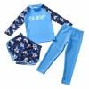 ZACPNCV Boys Two Piece Swimsuits Rash Guard Short Sleeves Beach Swimwear UPF 50+ with Swim Caps Blue 7-9 Years