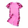 thumbnail image 1 of ZACPNCV Boys UPF 50 and Rash Guard Set Short Sleeve Dinosaur Print Two Piece Swimsuit Bathing Suit Beach Swimwear Pink 10-11 Years, 1 of 4