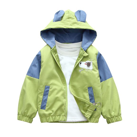 ZACPNCV Boys and Girls Jackets Long Sleeve Jackets Hood Coats for Kid Hooded Fall Winter Jackets Green 6-7 Years