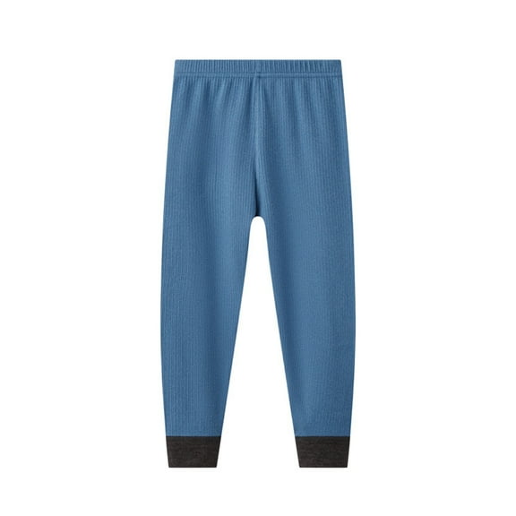 ZACPNCV Boys and Girls Winter Warm Cotton Fleece Lined Leggings Thick Thermal Tights Pants Blue 11-12 Years