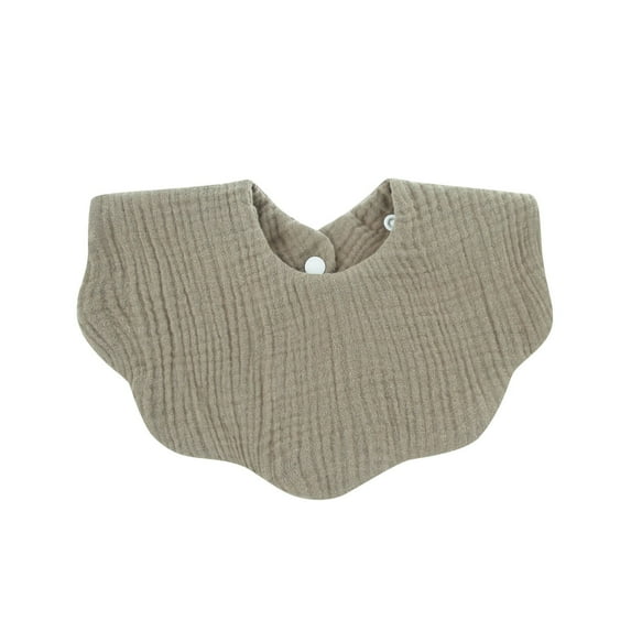 ZACPNCV Fashionable Solid Color Comfortable And Cute Pleated Newborn Bib For Boys And Girls Coffee