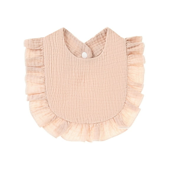 ZACPNCV Fashionable Solid Color Comfortable And Cute Pleated Newborn Bib For Boys And Girls Khaki