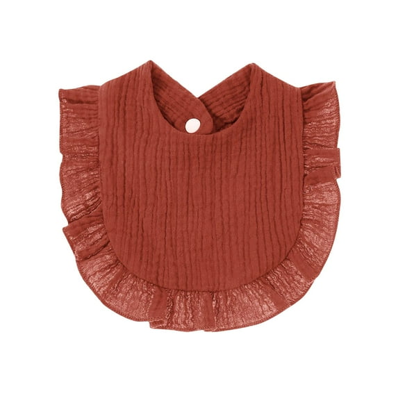 ZACPNCV Fashionable Solid Color Comfortable And Cute Pleated Newborn Bib For Boys And Girls Red