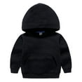thumbnail image 1 of Meresysid Gender Neutral Baby Clothes Cotton Crew Neck Solid Colo Hoodie Tops Little Boys Girls Spring Autumn Long Sleeve Casual Basic Going Out Tops Black 4-5 Years, 1 of 4