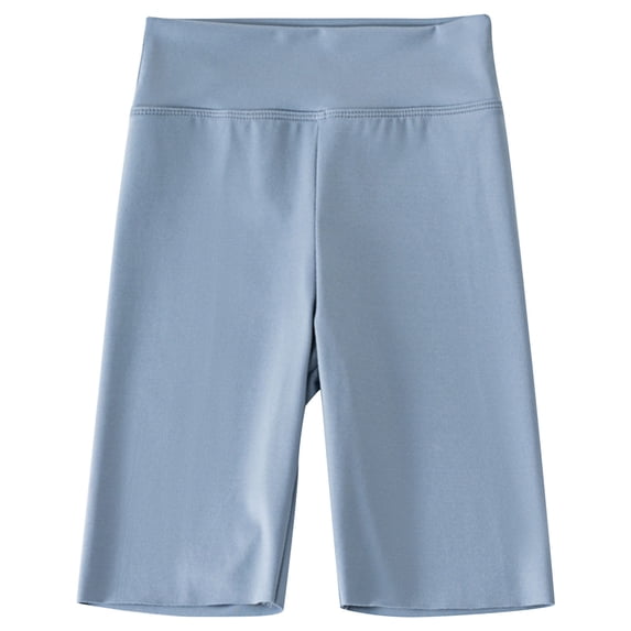 ZACPNCV Girls Athletic Bike Shorts Kids Knee-Length Spandex Short for Workout Dance Yoga Running Volleyball Running Dance Shorts Blue 5-6 Years