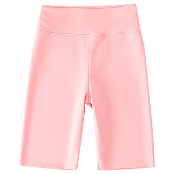 ZACPNCV Girls Athletic Bike Shorts Kids Knee-Length Spandex Short for Workout Dance Yoga Running Volleyball Running Dance Shorts Pink 9-11 Years