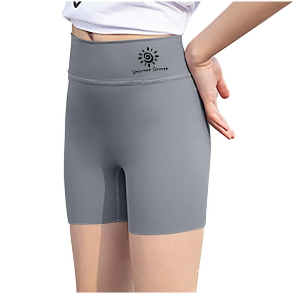 ZACPNCV Girls Athletic Biker Shorts with Pockets Kids Dance Yoga Running Soccer Volleyball Bike Shorts Gray 9-10 Years