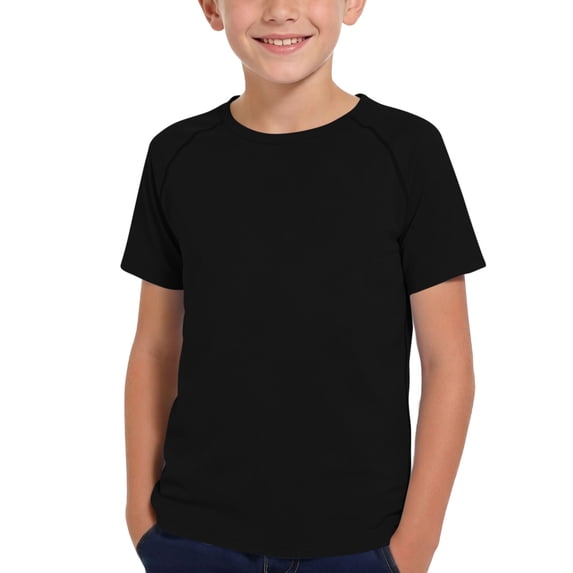 ZACPNCV Girls Athletic Shirts Short Sleeve Quick Dry Yoga T-Shirt Crewneck Solid Color Active Athletic Performance Tee Tops Sports Activewear Black 3-4 Years