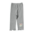 thumbnail image 1 of ZACPNCV Girls Capris Leggings Cotton Cropped Leggings School Uniform Pants with Floral Trim for Girls Gray 2-3 Years, 1 of 7