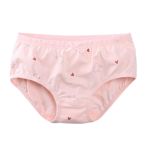 ZACPNCV Girls Cotton Underwear Medium Waist Briefs Anime Print Soft Breathable Underpants Pink 2-3 Years