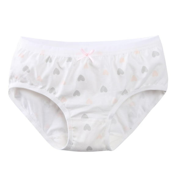 ZACPNCV Girls Cotton Underwear Medium Waist Briefs Anime Print Soft Breathable Underpants White 2-3 Years