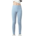 thumbnail image 1 of ZACPNCV Girls Leggings Full Length Stretchy Pants Kids Solid Color Elastic Tight Yoga Pants Blue 11-12 Years, 1 of 9