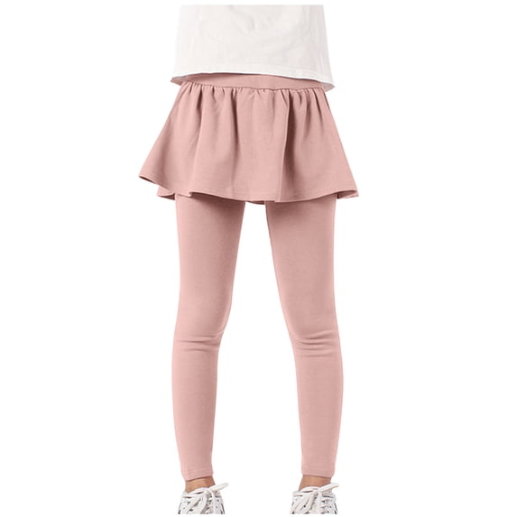 ZACPNCV Girls Leggings Toddler Girls Pants School Uniform Pants Warm Stretchy Skirt Leggings for Girls Hot Pink 13-14 Years