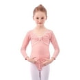 thumbnail image 1 of ZACPNCV Girls Long Sleeve Ballet Leotards Velvet One Piece Gymnatics Dance Kids Stretch Gymnastics Bodysuit Ballet Outfits Pink 3-4 Years, 1 of 9