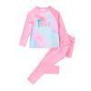 ZACPNCV Girls Long Sleeve Swimsuit Bathing Suit Rash Guard Swimwear Pink 4-5 Years