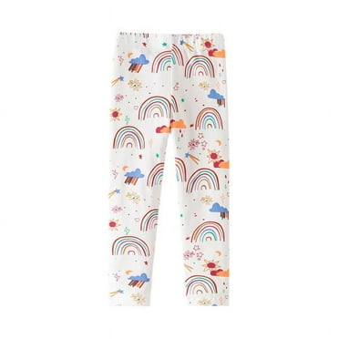 ZACPNCV Girls Printed Leggings Toddlers Active Stretch Leggings Little Girls Yoga Pants Multicolor 5 Years