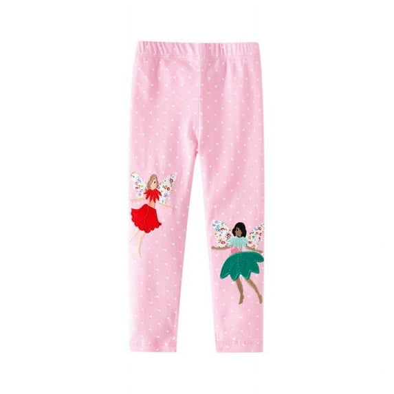 ZACPNCV Girls Prints Leggings Casual Yoga Pants Tights Trousers for Kids Pink 7 Years