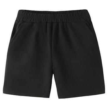 ZACPNCV Girls Shorts Solid Color Elastic Waisted Shorts Kids Summer Casual Shorts with Pocket Home Pants Shorts Black 5-6 Years