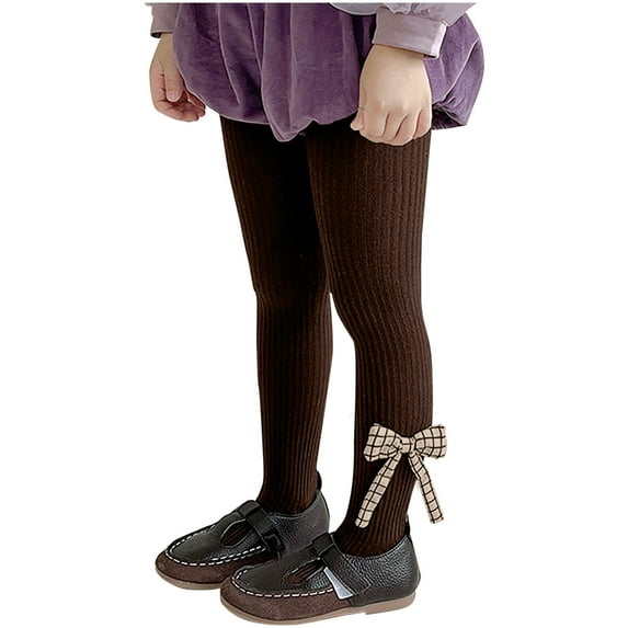 Meresysid Girls' Tights Winter Elastic Warm Pantyhose Kid's Bottom Socks And Pant (1-12 Years Old) Coffee