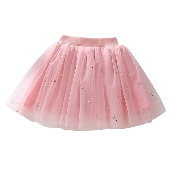 ZACPNCV Girls Tutu Skirt Rainbow Toddler Ballet Dance Skirt Sparkle Princess Skirt Birthday Party Gifts Pink 1-2 Years