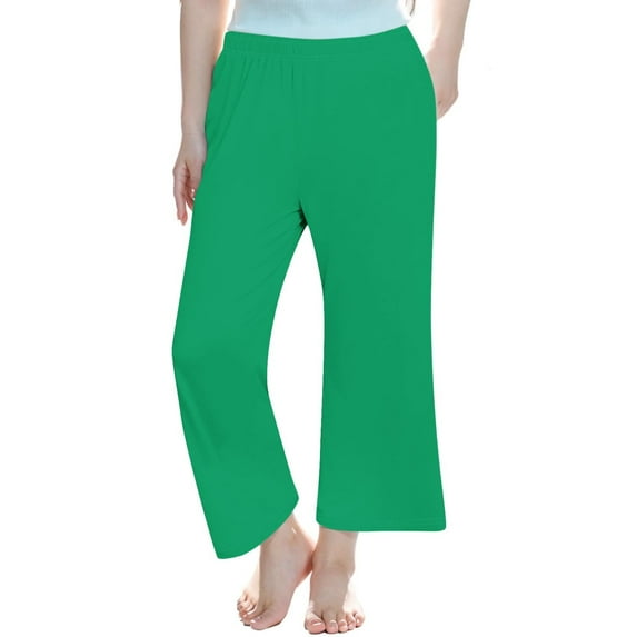 ZACPNCV Girls Wide Leg Yoga Pants Elastic High Waist Athletic Outdoor Trousers Loose Fit Workout Trousers Green 4-5 Years