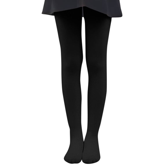 ZACPNCV Girls Winter Warm Fleece Lined Tights Girls Thick Microfiber Tights Black 5-7 Years