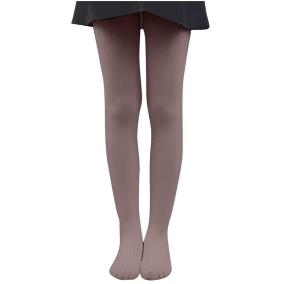 ZACPNCV Girls Winter Warm Fleece Lined Tights Girls Thick Microfiber Tights Coffee 9-12 Years